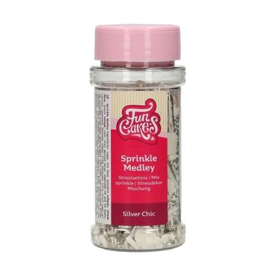 FunCakes Edible Sprinkle Medley Silver Chic 65g