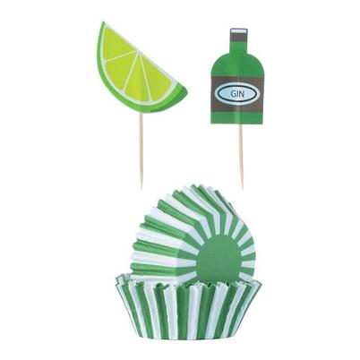 Mason Cash 48 Gin & Tonic Cupcake Cases & Toppers