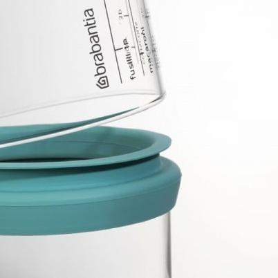 Brabantia Glass Storage Jar with Measuring Cup 1L Mint