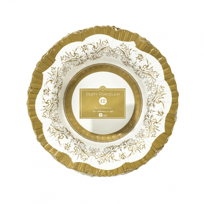 Talking Tables Party Porcelain 12 Gold Paper Bowls