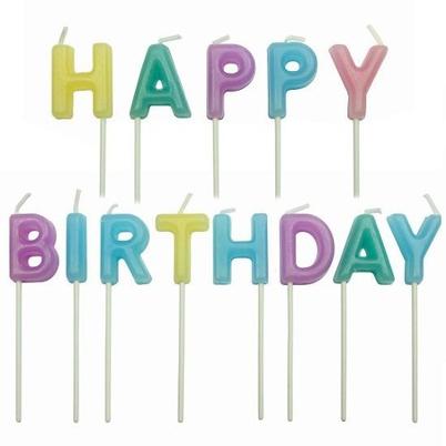 'Happy Birthday' Pastel Candles Set of 13
