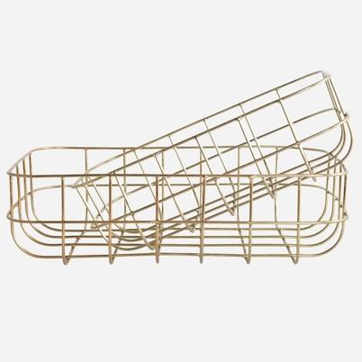 House Doctor Simply Wire Basket Gold Small