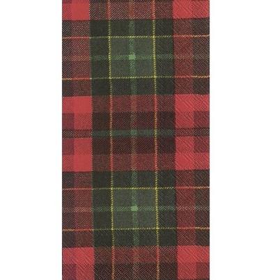 IHR Christmas Guest Serviettes Tartan Red