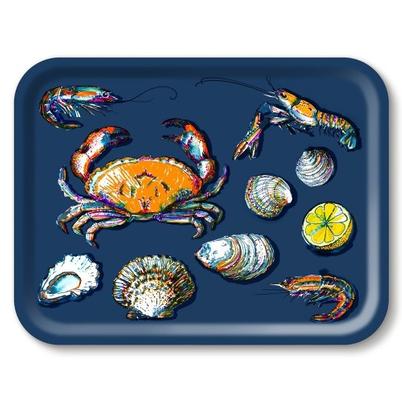 Jamida Seafood Navy Large Tray by Michael Angove 43cm