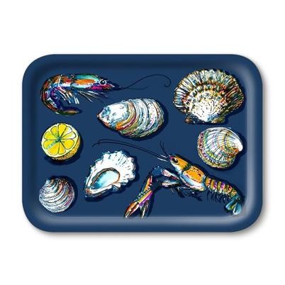 Jamida Seafood Navy Small Tray by Michael Angove 27cm