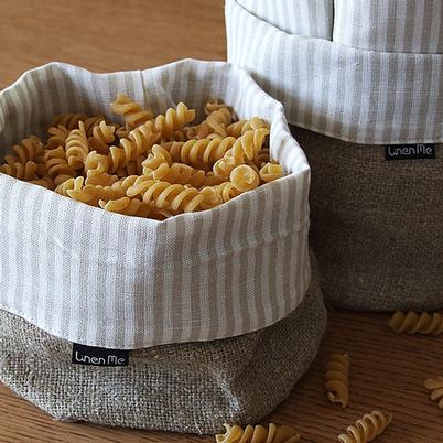 LinenMe Linen Cotton Jazz Basket Beige Natural