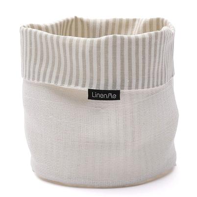 LinenMe Linen Cotton Jazz Basket White Beige