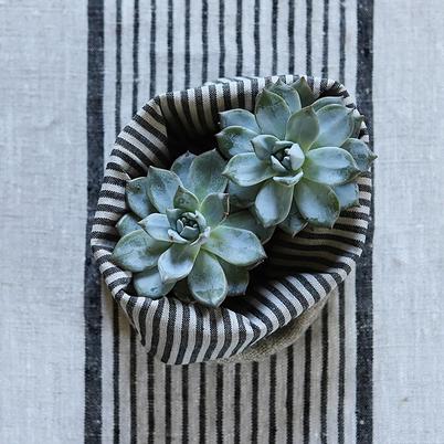 LinenMe Linen Cotton Jazz Basket Black Natural