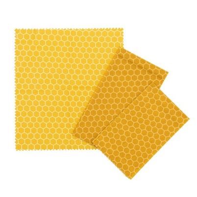 Kitchen Pantry 3pc Beeswax Wraps Yellow Honeycomb