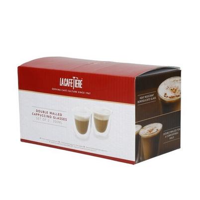 La Cafetiere Jack Set Of 2 Double Walled Glass Cappuccino Cups