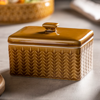 Ladelle Heath Butter Dish Caramel
