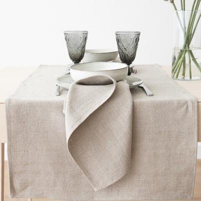 Linen Lara Table Runner Natural 41x183cm