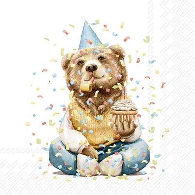IHR Lunch Napkins Happy Teddy Birthday