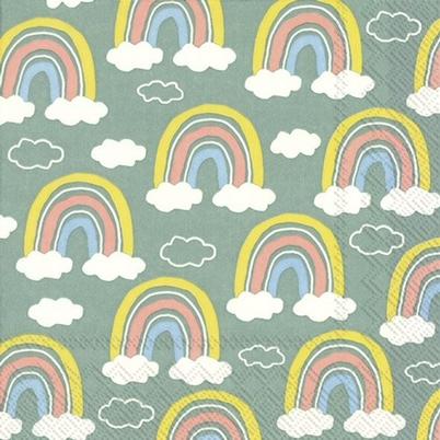 IHR Lunch Napkins Rainbow Green