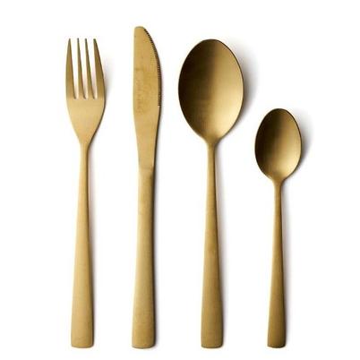 Marie Sohl 16pc Gold Cutlery Set Matte