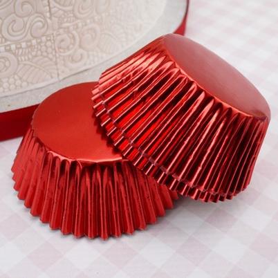 PME 30 Metallic Red Foil Baking Cases