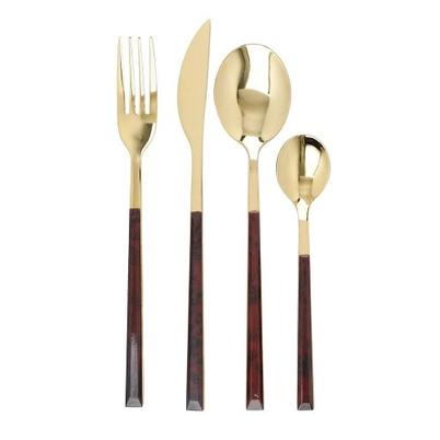 Mikasa Tortoise 16pc Gold Cutlery Set