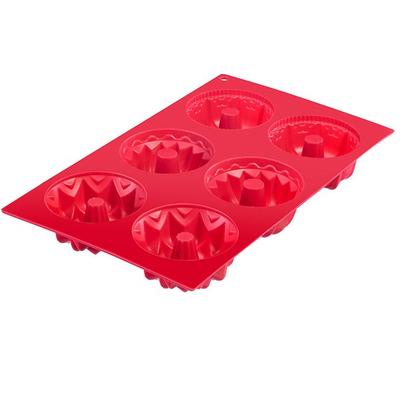 Westmark Silicone Baking Mould 6 Small Cakes Trio Red