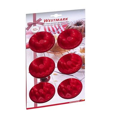 Westmark Silicone Baking Mould 6 Small Cakes Trio Red