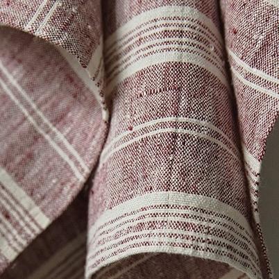 Linen Multistripe Cherry Napkin