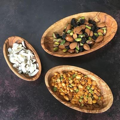 Olive Wood Set of 3 Oval Dishes