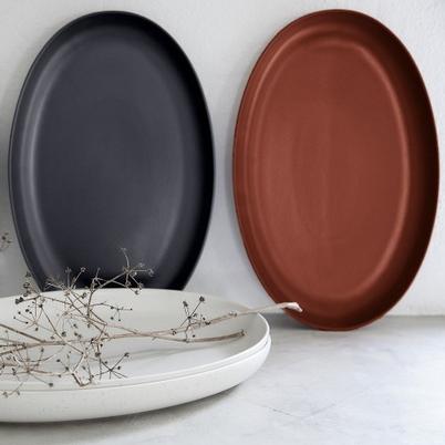 Casafina Pacifica Seed Grey Oval Platter 41cm