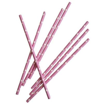 Westmark 50 Paper Straws Pink, White Stars