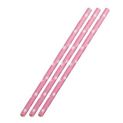 Westmark 50 Paper Straws Pink, White Stars