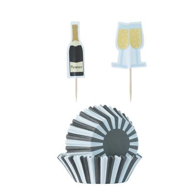 Mason Cash 48 Prosecco Cupcake Cases & Toppers