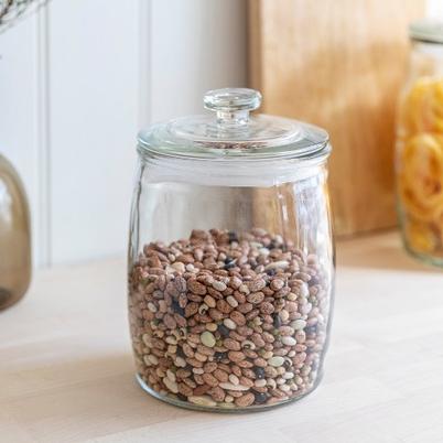 Pebbly Round Spice Jars with Bamboo Lids, Set of 3, 1 set