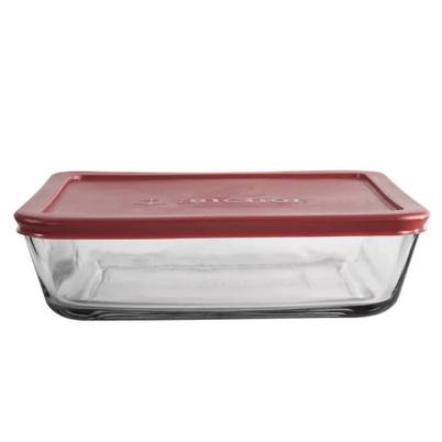 Anchor Hocking Rectangle Glass Container Red