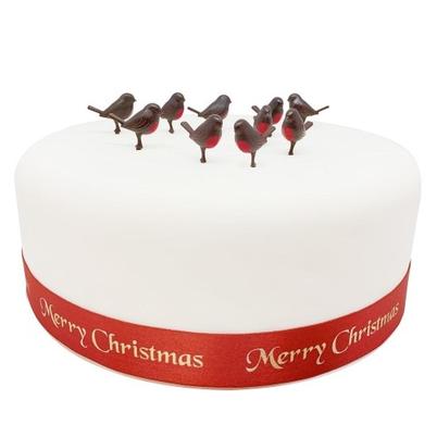 Cake Topper Plastic Dark Brown Robin 25mm