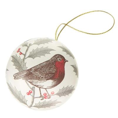 Thornback & Peel Robin & Holly Christmas Bauble