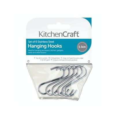 KitchenCraft 6pc Stainless Steel S-Hooks 5.5cm