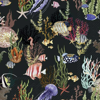 IHR Lunch Napkins Atoll Black