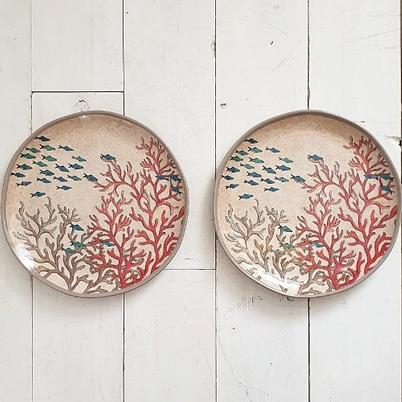 Sea Life Set of 2 Dinner Plates 27cm