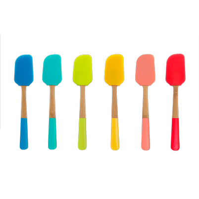 Pebbly Silicone & Bamboo Spatula