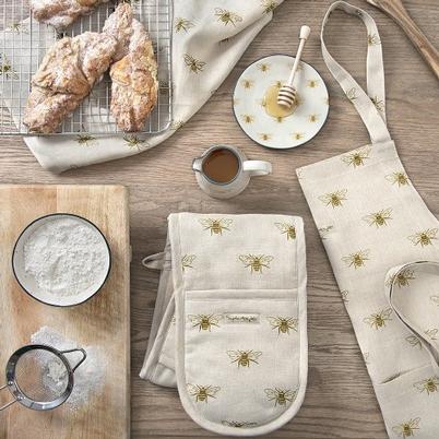 Sophie Allport Bees Linen Adult Apron