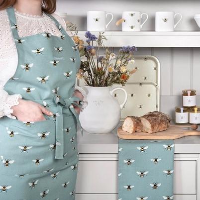 Sophie Allport Bees Teal Adult Apron