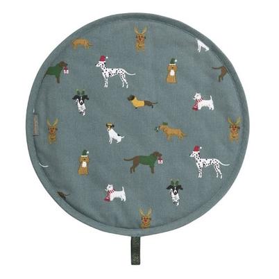 Sophie Allport Christmas Dogs Circular Hob Cover