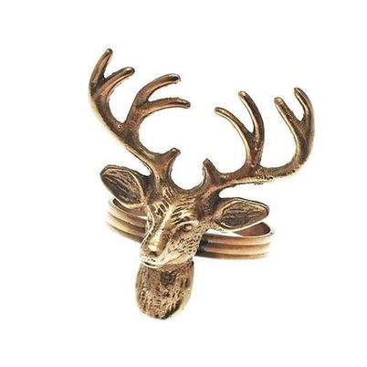 Stag Napkin Ring Rustic Gold