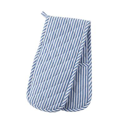 Horizon Double Oven Gloves Pin Stripe Blue