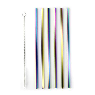 Taproom Stainless Steel Straws & Brush Set Rainbow
