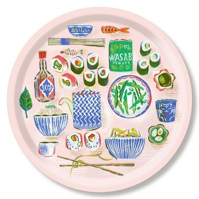 Jamida Sushi Round Birch Tray by Asta Barrington 39cm