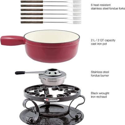 Swissmar Lugano Cast Iron <b>Fondue</b> Set