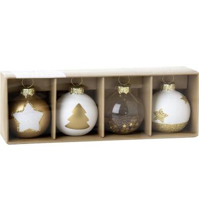 IHR Place Card Holder Set of 4 Gold Baubles