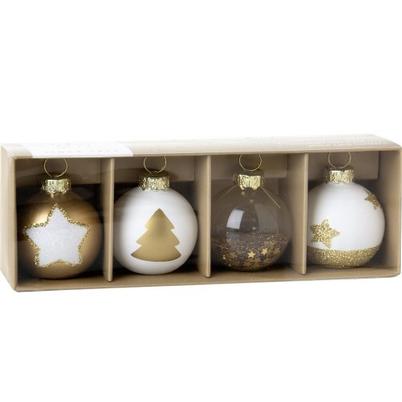 IHR Place Card Holder Set of 4 Gold Baubles