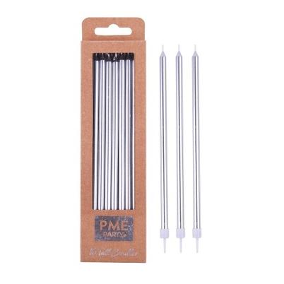 PME 16 Tall Candles Silver