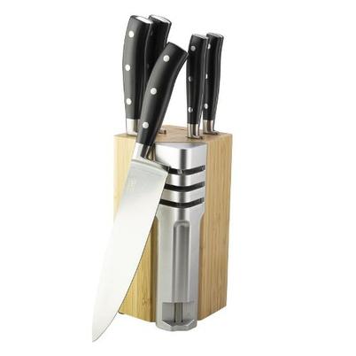 Taylor's Eye Witness Henley 5pc Kitchen Knife, Bamboo Block & Sharpener Set