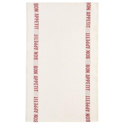 Charvet Editions Linen Tea Towel White, Red Bon Appetit